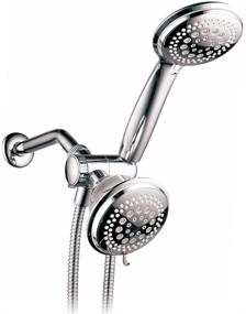 img 4 attached to Hotel Spa Shower Heads with Handheld Spray: High Pressure 2-in-1 Shower Head, 36-Setting, 4-Inch Showerhead with 4-Inch Handheld Shower Head, Includes 5-Foot Shower Hose, Showerspa in Chrome
