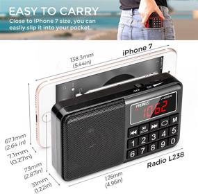 img 3 attached to PRUNUS L-429 Portable Digital AM/FM Radio with Neodymium Speaker, SW Band, Auto Save, USB Flash Drive, TF Card, AUX Input, MP3 Player - Battery Operated (Black)