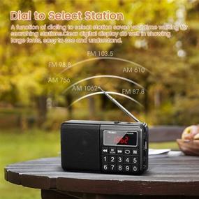 img 2 attached to PRUNUS L-429 Portable Digital AM/FM Radio with Neodymium Speaker, SW Band, Auto Save, USB Flash Drive, TF Card, AUX Input, MP3 Player - Battery Operated (Black)