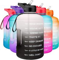 💧 quifit motivational gallon water bottle with time marker, straw, and leak-proof design - bpa free, durable, and reusable - ideal for fitness, gym, and outdoor sports логотип