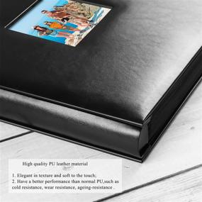 img 3 attached to 📸 Extra Large Capacity Family Wedding Picture Book - Leather Cover Photo Album with 4x6 1000 Pockets, Index Tabs, Holds Horizontal and Vertical Photos - Black Pages