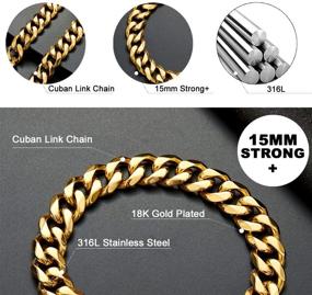 img 3 attached to Premium Loveshine 18K Gold Cuban Link Dog Chain Collar- Heavy Duty & Stylish Slip Dog Collar for Dogs (10in to 26in)