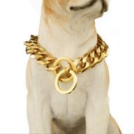 premium loveshine 18k gold cuban link dog chain collar- heavy duty & stylish slip dog collar for dogs (10in to 26in) logo