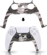 🎮 enhance your gaming experience with the stylish ps5 controller plate - camouflage gray logo