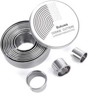 🍪 versatile 12-piece stainless steel cookie cutter set with donut mold - graduated circle pastry cutters, biscuit cutters, and ring molds logo