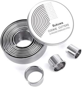 img 4 attached to 🍪 Versatile 12-Piece Stainless Steel Cookie Cutter Set with Donut Mold - Graduated Circle Pastry Cutters, Biscuit Cutters, and Ring Molds