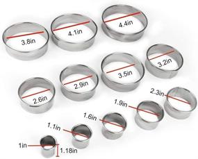 img 2 attached to 🍪 Versatile 12-Piece Stainless Steel Cookie Cutter Set with Donut Mold - Graduated Circle Pastry Cutters, Biscuit Cutters, and Ring Molds