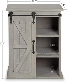 img 2 attached to 🏚️ Rustic Gray Wood Freestanding Storage Cabinet Side Accent Table with Sliding Barn Door - Kate and Laurel Cates