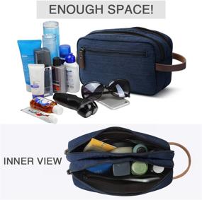 img 2 attached to 💦 Water-Resistant Blue Men's Travel Toiletry Organizer Bag Dopp Kit for Bathroom – Ideal for Traveling