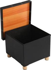 img 2 attached to 🪑 BESTUNIHOM 15-inch Foldable Storage Ottoman Bench with Removable Feet - Black