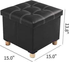 img 3 attached to 🪑 BESTUNIHOM 15-inch Foldable Storage Ottoman Bench with Removable Feet - Black