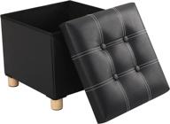 🪑 bestunihom 15-inch foldable storage ottoman bench with removable feet - black logo