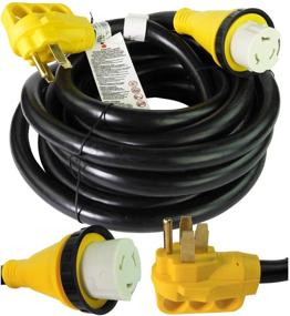 img 2 attached to 🔌 Leisure Cords 25' Power/Extension Cord with 50 AMP Male Standard / 50 AMP Female Locking Adapter - 50 Amp, 25 Foot Length