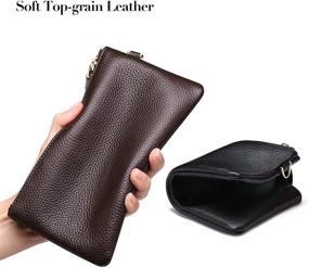 img 1 attached to GOIACII Women's Leather Wristlet Handbag with RFID Blocking Technology