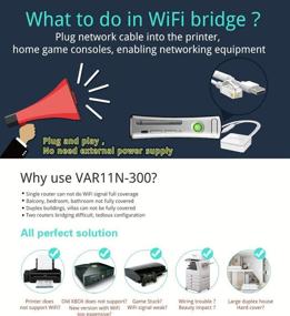 img 2 attached to 🔌 VONETS VAR11N-300 MiniPortable WiFi Router Hotspot WiFi Bridge Wireless Repeater Ethernet to WiFi 2.4GHz WAN/LAN 2 RJ45 Ports (10/100Mbps) DC/USB Powered for Hotel IP Printer and Network Devices