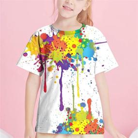 img 1 attached to 👚 Kayolece Realistic Printed Design Girls' Tops, Tees & Blouses: Vibrant Shirts for Fashion-Forward Girls