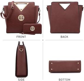 img 1 attached to 👜 Stylish Triangle Fashion Satchel Set with Matching Women's Handbags & Wallets for Totes