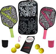 anokii co sport premium pickleball set - 2 lightweight graphite pickleball paddles, 2 indoor & 2 outdoor balls, pickleball bag, beginner to intermediate level - start guide & gifts логотип