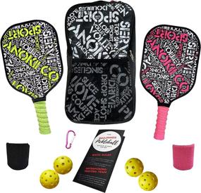 img 4 attached to ANOKII CO Sport Premium Pickleball Set - 2 Lightweight Graphite Pickleball Paddles, 2 Indoor & 2 Outdoor Balls, Pickleball Bag, Beginner to Intermediate Level - Start Guide & Gifts