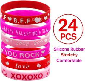 img 1 attached to 💕 Express Love with WAVEJOE Valentines Stationary Bracelets for Classrooms