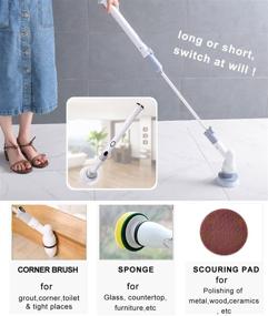 img 1 attached to 🧼 Electric Spin Scrubber Cordless Tub and Tile Scrubber Set- 6 in 1 Power Drill Brush Cleaning Tool Kit for Bathtub, Shower, Floor, Window, Car- Bathroom Cleaner Supplier
