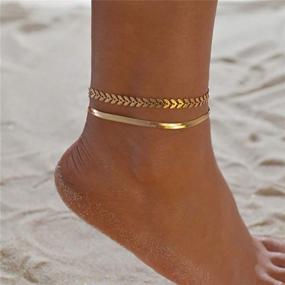 img 3 attached to Узнать, как улучшить ваш стиль с CLASSYZINT 18K золотой цепочкой для лодыжки "Змейка": минималистские украшения для наслаивания для женщин