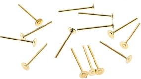 img 3 attached to 🔒 YOYOSTORE 100 Golden Stainless Steel Flat Pad Earring Findings (with 12mm Post) + 100 Metal Earring Backs Blanks (3mm Size)