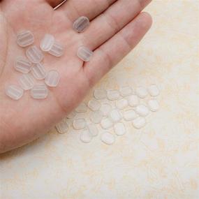 img 1 attached to 👂 TOAOB 24 PCS Small Earring Back Pads: Clear Silicone Comfort Cushions for Clips On Earrings (10 x 8mm)