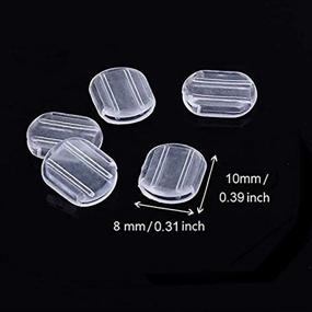 img 3 attached to 👂 TOAOB 24 PCS Small Earring Back Pads: Clear Silicone Comfort Cushions for Clips On Earrings (10 x 8mm)