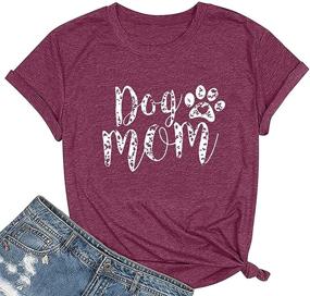 img 4 attached to 🐶 Adorable Dog Mom Tshirts: Funny Paw Print Graphic Tees for Women!