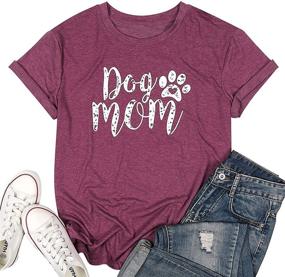 img 3 attached to 🐶 Adorable Dog Mom Tshirts: Funny Paw Print Graphic Tees for Women!