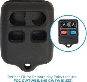 img 1 attached to 🔑 Keyless2Go Silicone Cover Protective Case - Replacement for 4 Button Remote Key Fobs FCC CWTWB1U345 CWTWB1U331 - Black