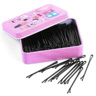 💇 hair bobby pins - shaped hair clips for girls, women, and kids - black hair grips for styling - straight plate hairpin - set of 200 hair accessories logo