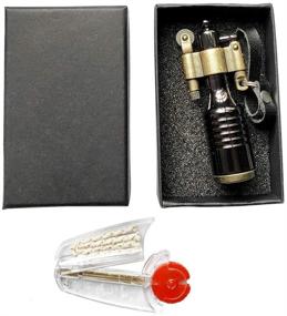 img 1 attached to 🔥 Ultra-Convenient Metal Mini Pocket Flint Wheel Lighter with 7 Flints and 1 Wick