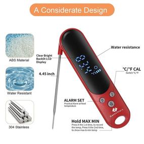 img 1 attached to Thermometer Temperature Resistant Stainless Waterproof Kitchen & Dining