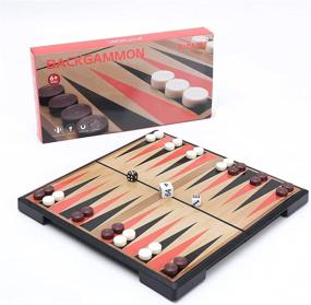 img 4 attached to KIDAMI Magnetic Folding Backgammon Adults（11 2X11 2Inches）