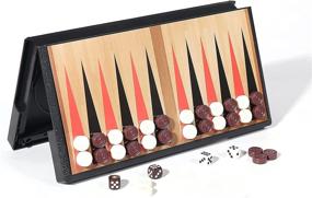 img 3 attached to KIDAMI Magnetic Folding Backgammon Adults（11 2X11 2Inches）