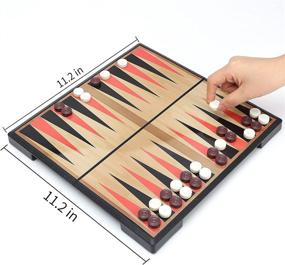 img 2 attached to KIDAMI Magnetic Folding Backgammon Adults（11 2X11 2Inches）
