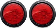 🚛 all star truck parts 4" inch red led truck trailer light kit - stop/turn/tail/reverse - 2 red lights included logo