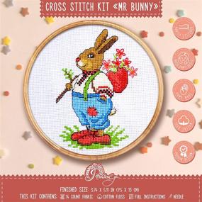 img 4 attached to 🐰 Kids' Cross Stitch Kit: 'Mister Bunny' Hand Embroidery Easter Gift