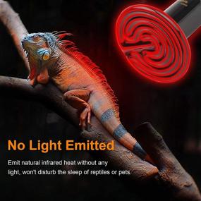 img 3 attached to 🔥 Bedee 2 Pack Reptile Heat Lamp Bulb: 100W Ceramic Infrared Heat Emitter for Reptile Coops, Brooders, and Pet Lizards - No Light Emitted, No Harm - Black (110V)