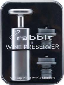 img 1 attached to Premium Rabbit Wine Preserver Set with 2 Vacuum Stoppers - Enhances Wine Freshness and Taste, Classic Silver Design