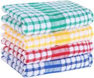 🧺 cotton kitchen towels 16x25, 4-pack quick drying dish towels for household & dishes logo