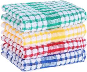 img 4 attached to 🧺 Cotton Kitchen Towels 16x25, 4-Pack Quick Drying Dish Towels for Household & Dishes