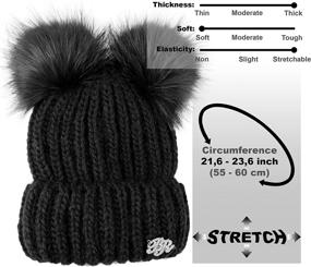 img 1 attached to Women's Braxton Beanie with 2 Pom Ears - Cable Knit Winter Hat for Warmth and Style - Wool Snow Outdoor Ski Cap