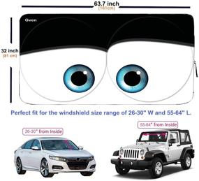 img 2 attached to 🕶️ Gven Windshield Shade: Funny Car Eyes Sun Visor Protector - Block UV Rays and Keep Your Vehicle Cool!