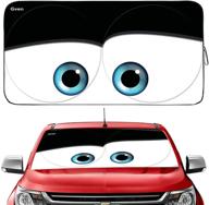 🕶️ gven windshield shade: funny car eyes sun visor protector - block uv rays and keep your vehicle cool! logo