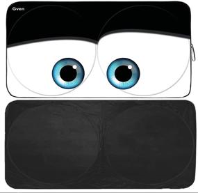 img 3 attached to 🕶️ Gven Windshield Shade: Funny Car Eyes Sun Visor Protector - Block UV Rays and Keep Your Vehicle Cool!