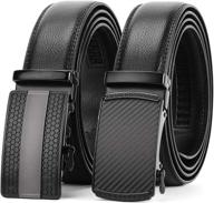 👖 werforu genuine leather automatic ratchet belt logo