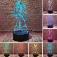 🎮 japan anime - super game action figure cute toys: 3d led rgb night light with smart 7 colors auto change - perfect table lamp decor for home, party, kids - teens' birthday, christmas & thanksgiving gifts логотип